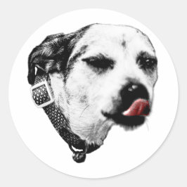  Red Tongue Terrier Sticker – Wink & Sass ラウンドシール