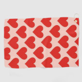 Red, traditional Valentine's day heart ゴルフタオル (横)