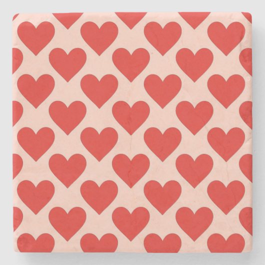Red, traditional Valentine's day heart ストーンコースター (正面)