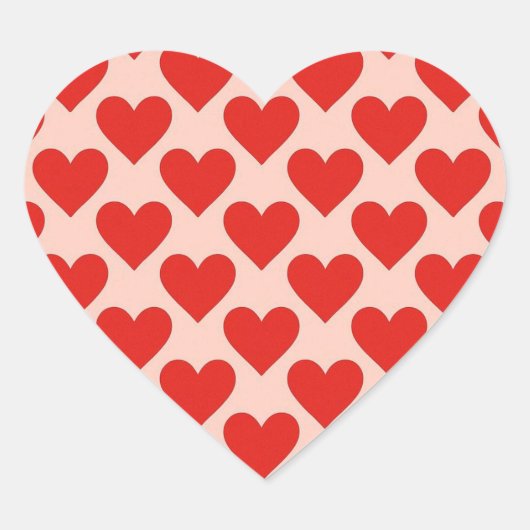Red, traditional Valentine's day heart ハートシール (正面)