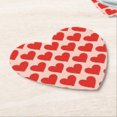 Red, traditional Valentine's day heart ペーパーコースター (アングル)