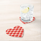 Red, traditional Valentine's day heart ペーパーコースター (インサイチュ)