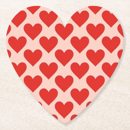 Red, traditional Valentine's day heart ペーパーコースター (正面)