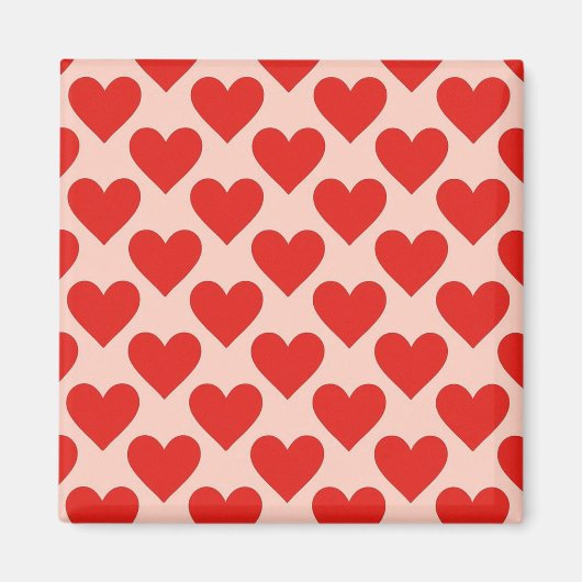 Red, traditional Valentine's day heart マグネット (正面)