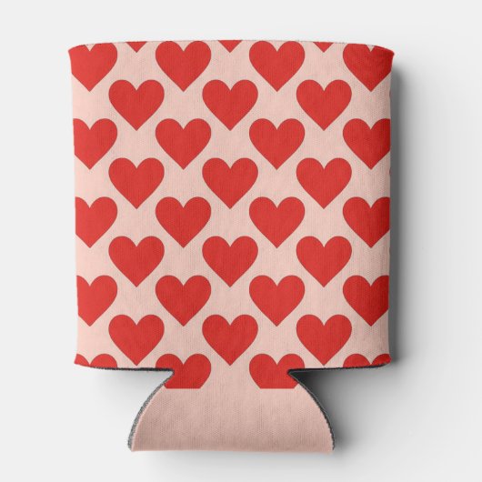 Red, traditional Valentine's day heart 缶クーラー (裏面)