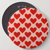 Red, traditional Valentine's day heart 缶バッジ (正面&裏面)