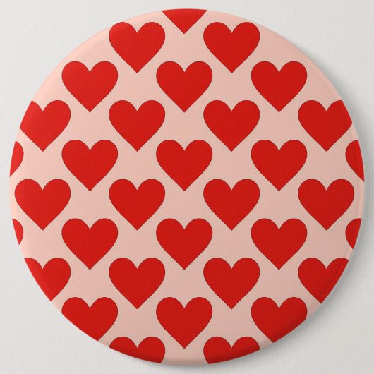 Red, traditional Valentine's day heart 缶バッジ (正面)