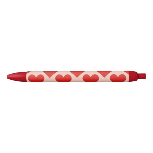 Red, traditional Valentine's day heart 黒ボールペン (正面)