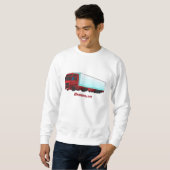 Red trailer truck illustration スウェットシャツ (正面フル)