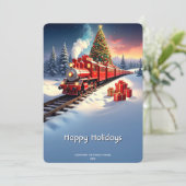Red Train Christmas Tree Holiday Card シーズンカード (スタンド正面)
