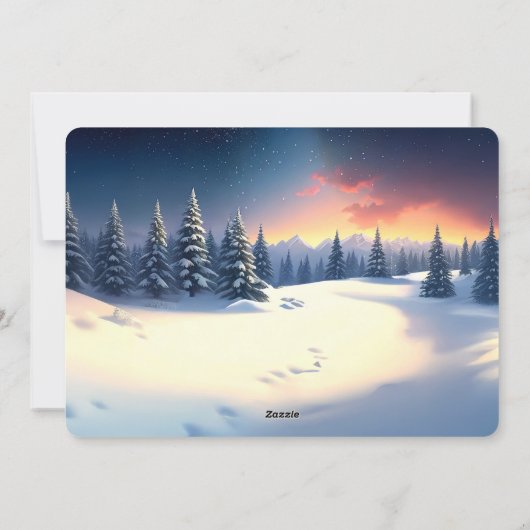 Red Train Christmas Tree Holiday Card シーズンカード (裏面)