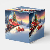 Red Train Christmas Tree Holiday Favor Box フェイバーボックス (裏面サイド)