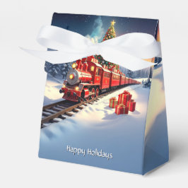 Red Train Christmas Tree Holiday Gift Box フェイバーボックス
