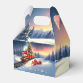 Red Train Christmas Tree Holiday Gift Box フェイバーボックス (裏面サイド)