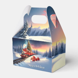 Red Train Christmas Tree Holiday Gift Box フェイバーボックス