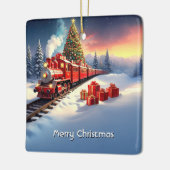 Red Train Christmas Tree Holiday Ornament セラミックオーナメント (左)