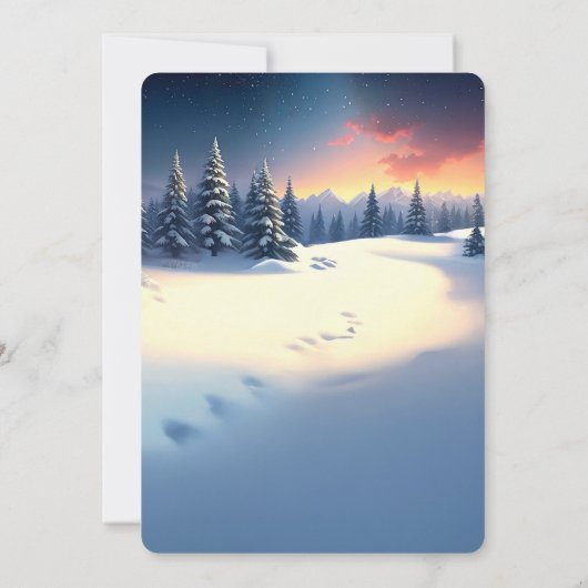 Red Train Christmas Tree Holiday Party 招待状 (裏面)