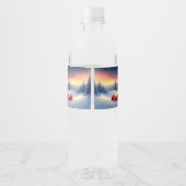 Red Train Christmas Tree Water Bottle Label ペットボトルラベル (裏面)