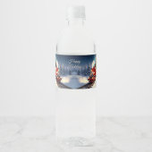 Red Train Christmas Tree Water Bottle Label ペットボトルラベル (正面)