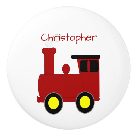 Red Train Design Personalised セラミックノブ (正面)