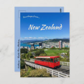 Red Train Kelburn Station Wellington New Zealand ポストカード (正面/裏面)