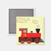 "Red Train No. 3"冷蔵庫用マグネットSQUARE マグネット (正面/裏面)