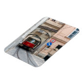 Red tramway in old town of Prague - Czech Republic マグネット (左側)