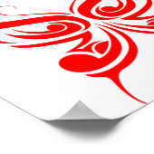 Red Tribal Butterfly Ornamental ポスター (角)