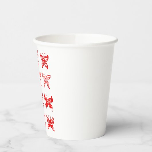 Red Tribal Butterfly Ornamental 紙コップ (左)