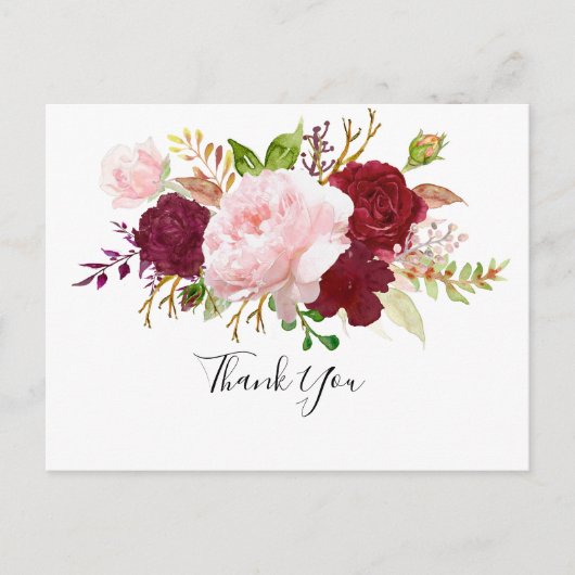 Red TropicalとRomantic Thank You ポストカード (正面)