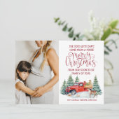 Red Truck | クリスマスの妊娠発表 シーズンカード (スタンド正面)