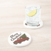 Red truck and Christmas tree cozy Holiday drink コースター (側面)