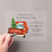Red Truck Annual Script Christmas Holiday Party アクリル招待状 (インサイチュ (ポータブル))