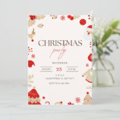 Red Truck  Christmas Holiday Party Invitation 招待状 (スタンド正面)