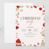 Red Truck  Christmas Holiday Party Invitation 招待状 (正面/裏面)