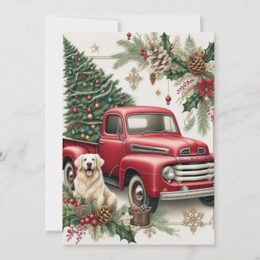 Red Truck Christmas Open House Invitation 招待状 (裏面)