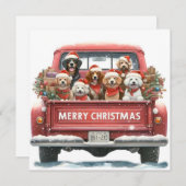 red truck Flat Holiday Card シーズンカード (正面/裏面)