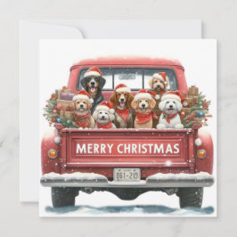 red truck Flat Holiday Card シーズンカード