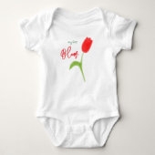 Red tulip baby T-Shirt ベビーボディスーツ (正面)
