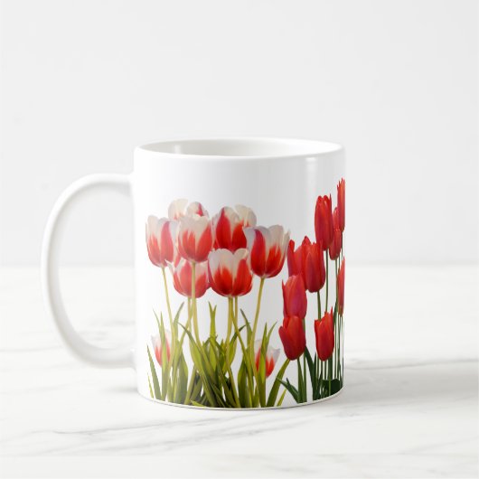 Red Tulip Flowers コーヒーマグカップ (左)