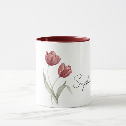 Red Tulip Flowers マグカップ (中央)
