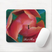 Red Tulip Macro Photo Mouse Pad マウスパッド (マウス)