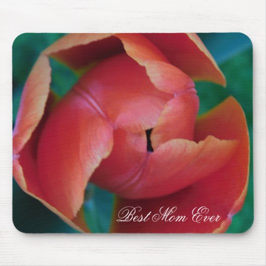 Red Tulip Macro Photo Mouse Pad マウスパッド (正面)