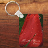 Red Tulip Macro Photo Personalized Keychain キーホルダー (正面)