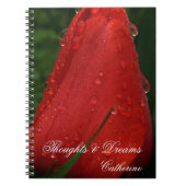 Red Tulip Macro Photo Personalized Notebook Journa ノートブック (正面)