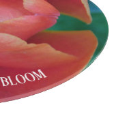 Red Tulip Macro Photo Round Personalized Glass Art カッティングボード (角)