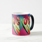 Red tulips abstract design モーフィングマグカップ (正面右)