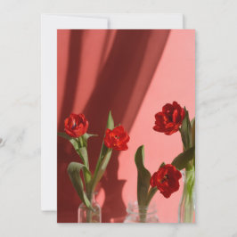 Red Tulips “Be My Valentine?” Minimalist Valentine シーズンカード