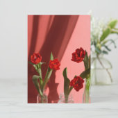 Red Tulips “Be My Valentine?” Minimalist Valentine シーズンカード (スタンド正面)