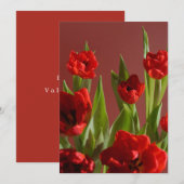 Red Tulips “Be My Valentine?” Minimalist Valentine シーズンカード (正面/裏面)